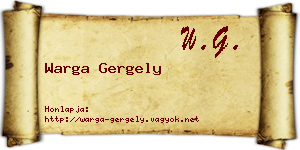 Warga Gergely névjegykártya